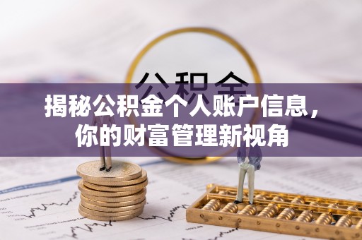 长白揭秘公积金个人账户信息，你的财富管理新视角